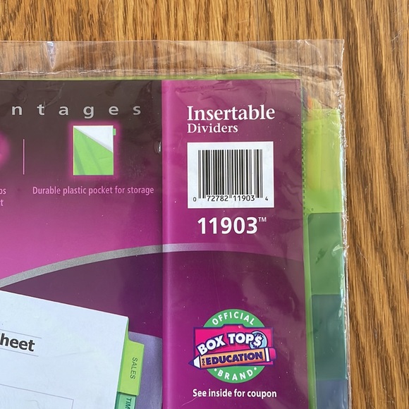 NWT Avery Big Tab Pocket Insertable Plastic Dividers - Picture 3 of 3